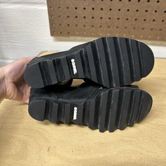 Sorel Joanie II Black Wedge Sandals NL2831-010 Womens Size 7.5 - Picture 8 of 9